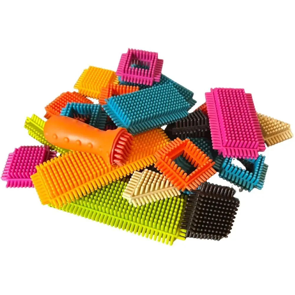 Bristle Blocks Building Toys - Colorful, Interlocking, Sensory - Lot of 24 Parts - Picture 1 of 5